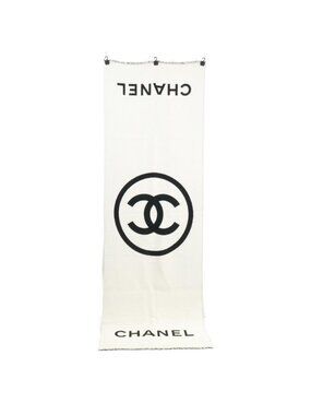 Chanel CC Logo Cashmere Large Shawl Scarf